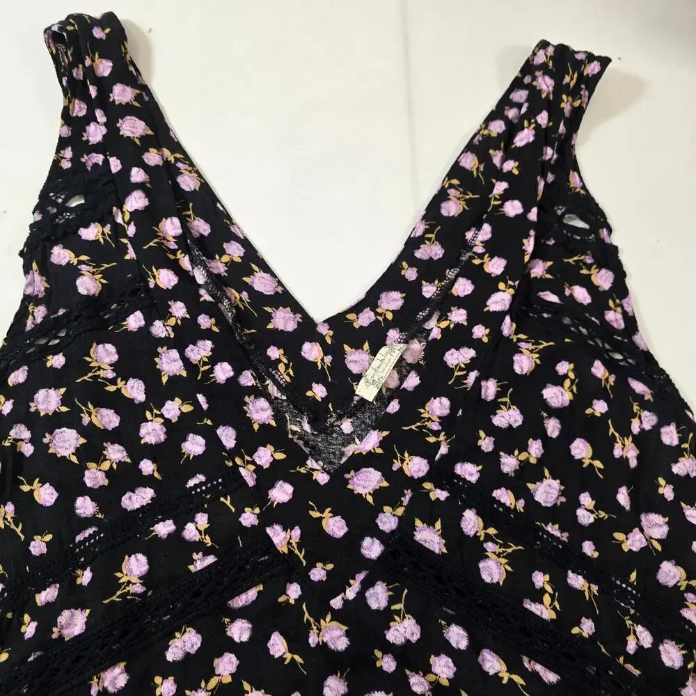 Free People Intimately Free Let It Happen Plunge Neck Mini Dress Retails $88